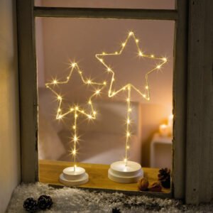 LED dekoracija "Žvaigždė", 2 vnt. rinkinys