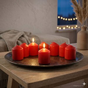 Žvakė "Bright Red", 8 vnt. rinkinys