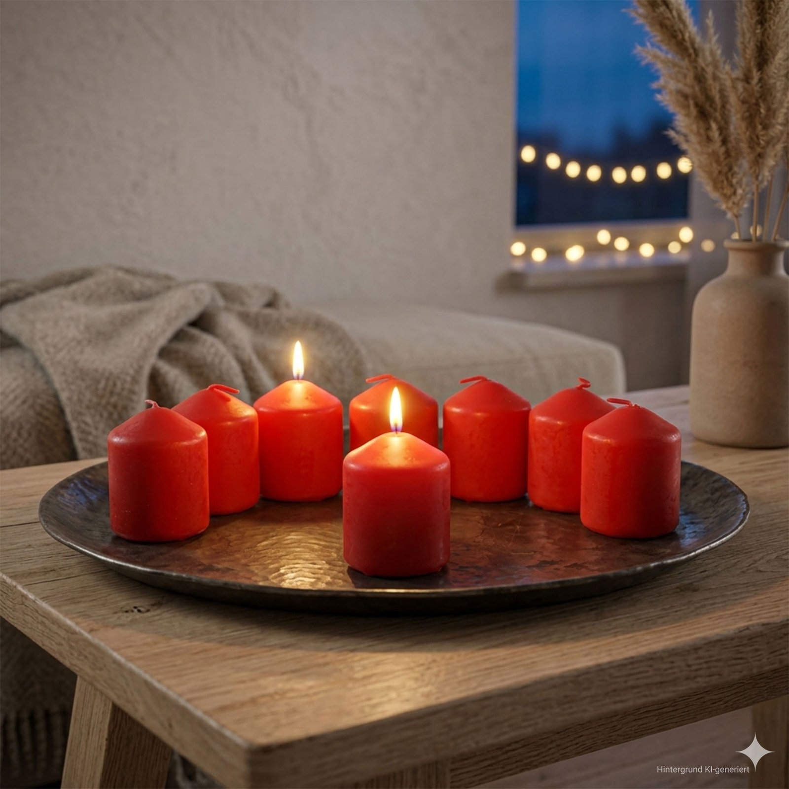 Žvakė "Bright Red", 8 vnt. rinkinys