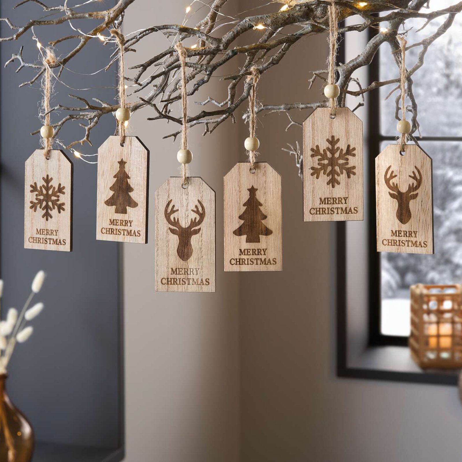 Pakabinama dekoracija "Merry Christmas", 6 vnt. rinkinys