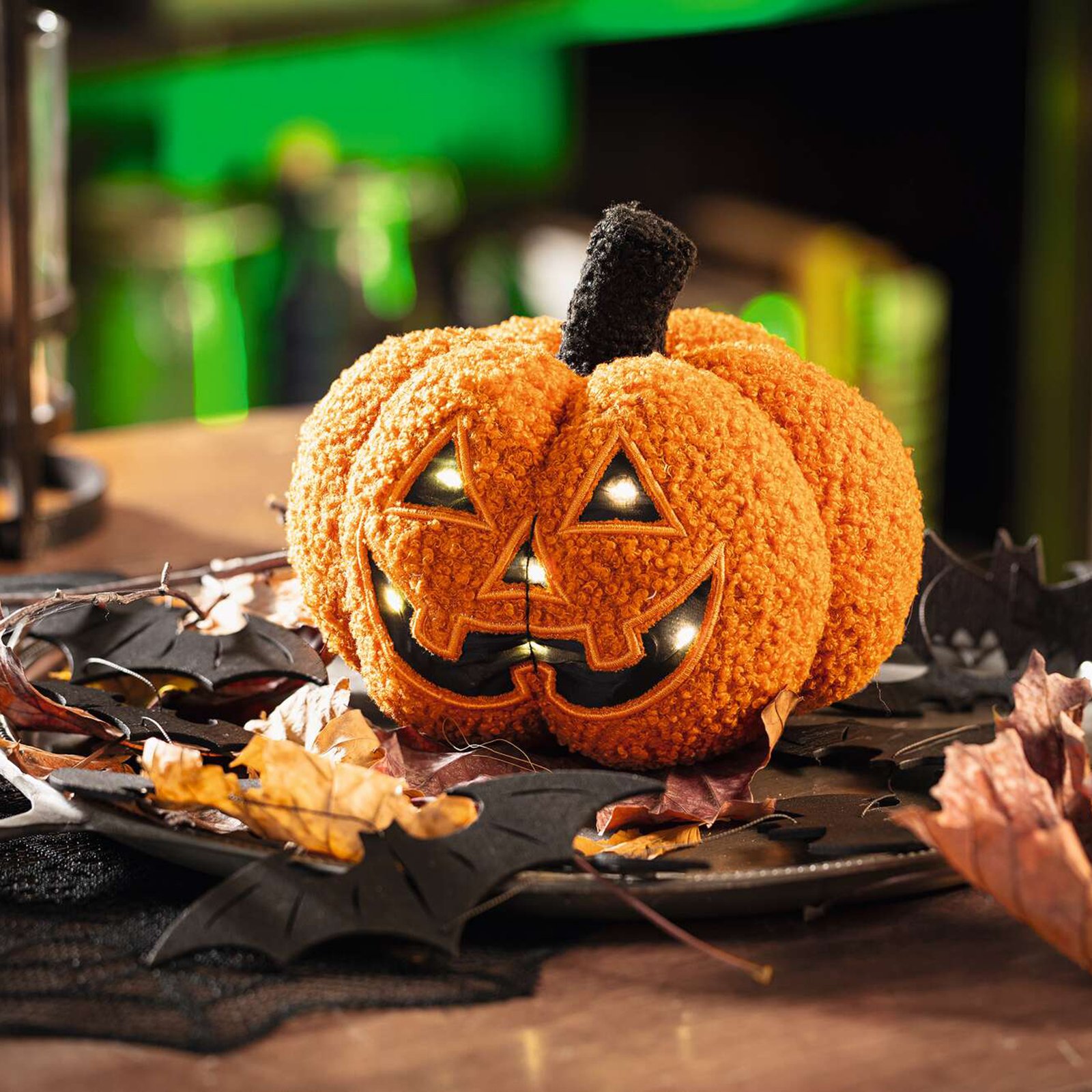 LED dekoracija "Halloween-moliūgas"