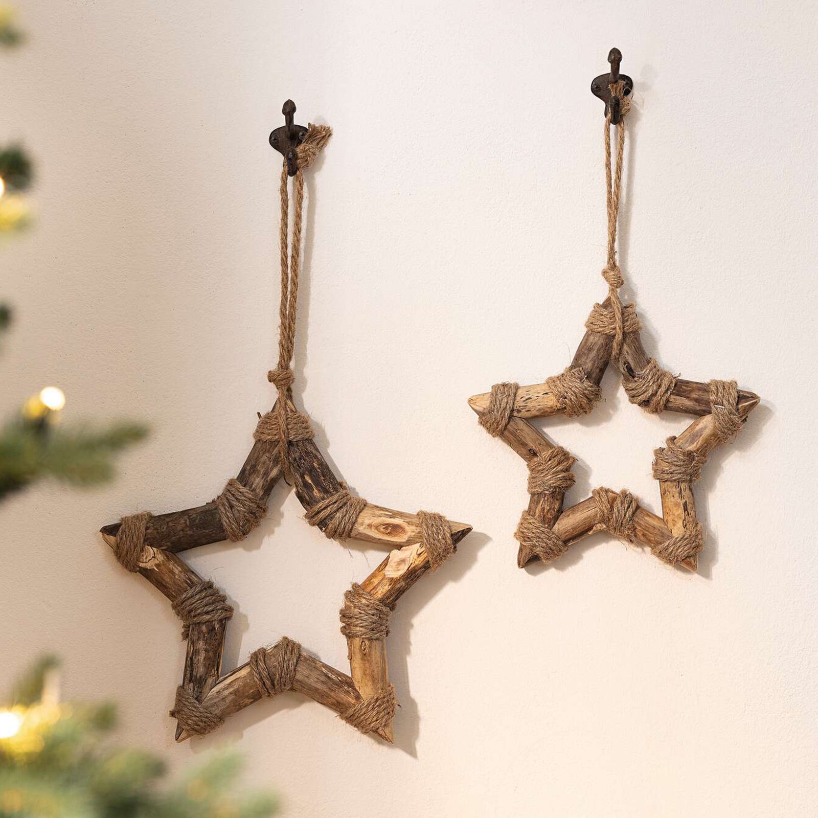 Pakabinama žvaigždė "Shabby-Chic", 2 vnt. rinkinys