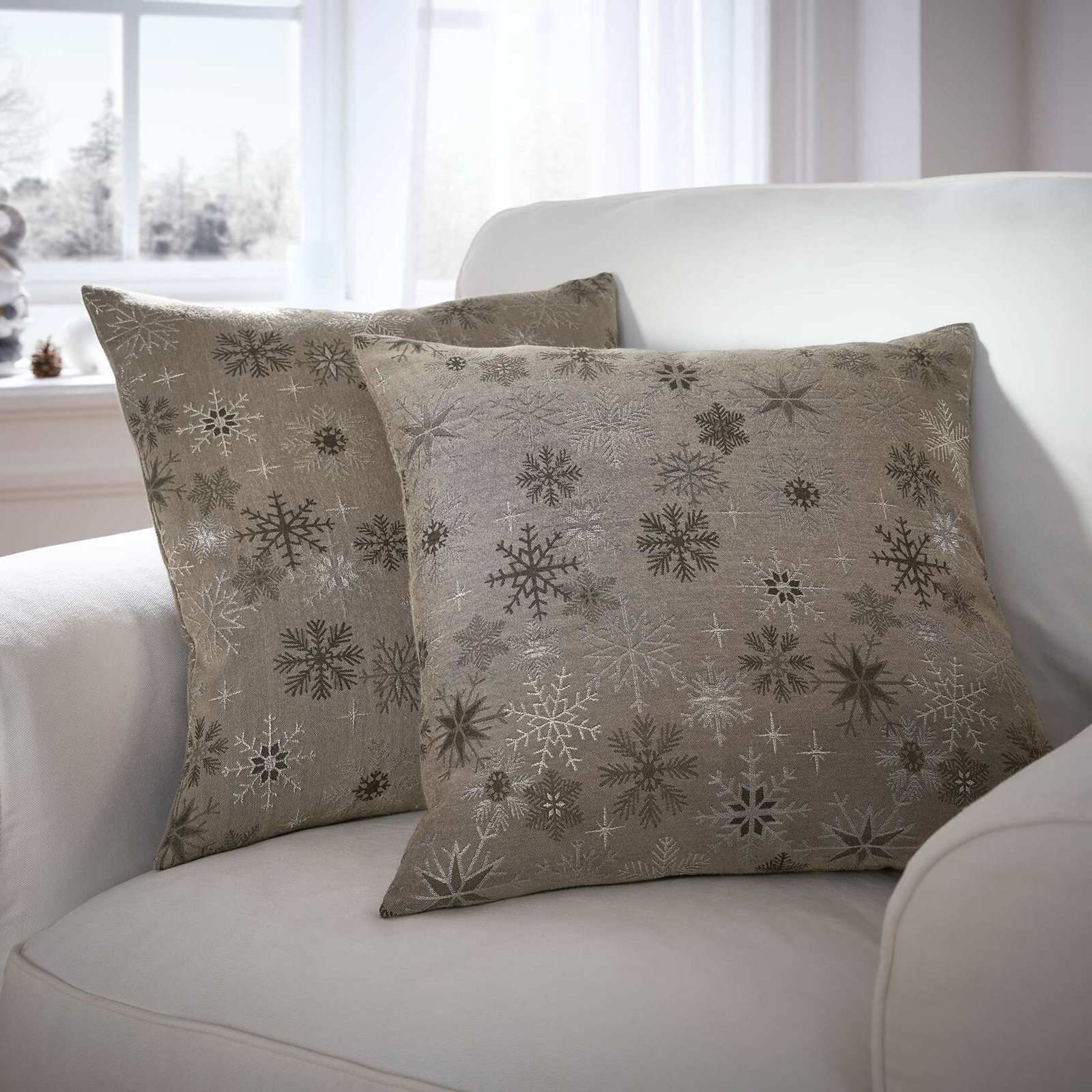 Pagalvėlės užvalkalas "Shiny Snowflakes", 2 vnt. rinkinys