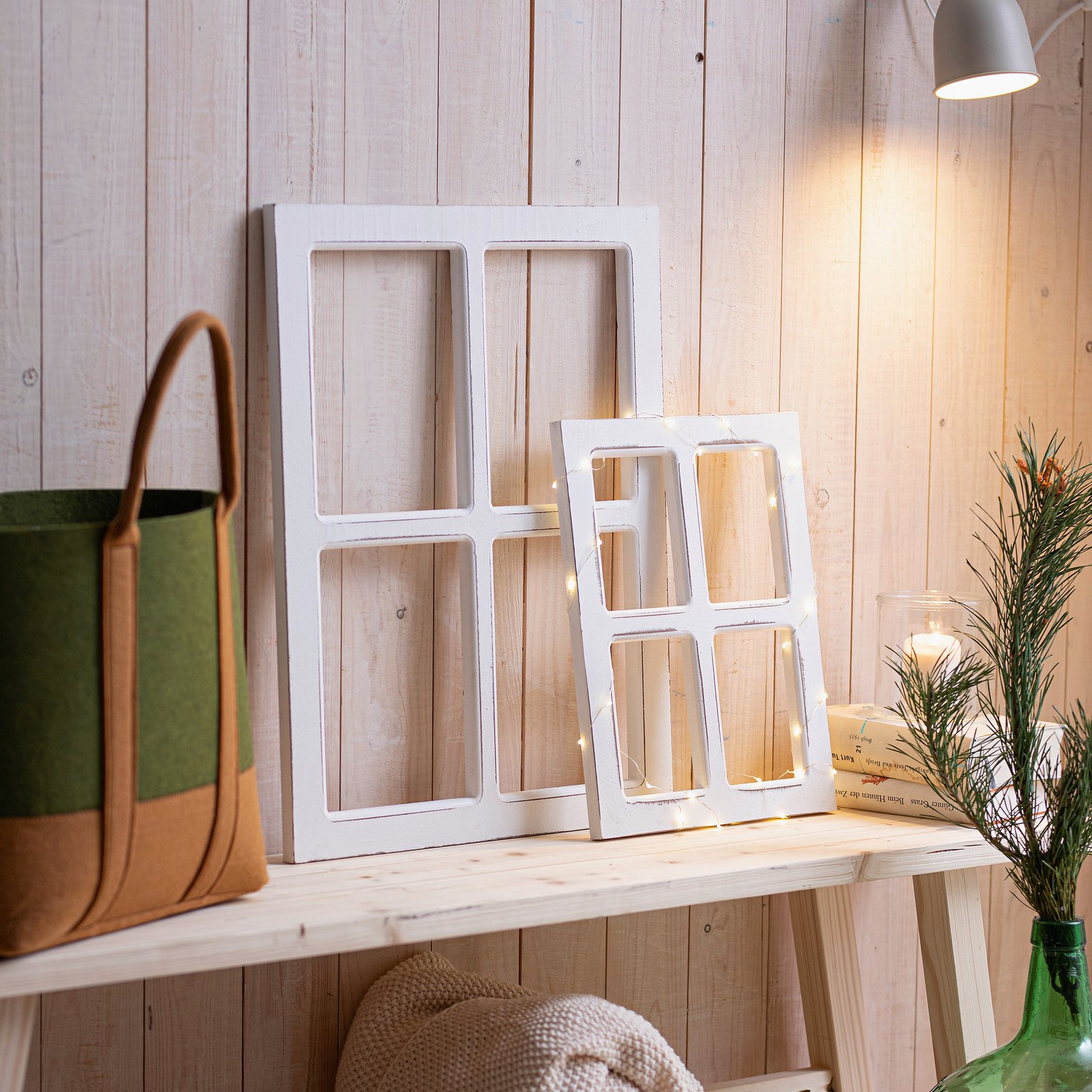 Dekoratyvinis langas "Shabby", 2 vnt. rinkinys