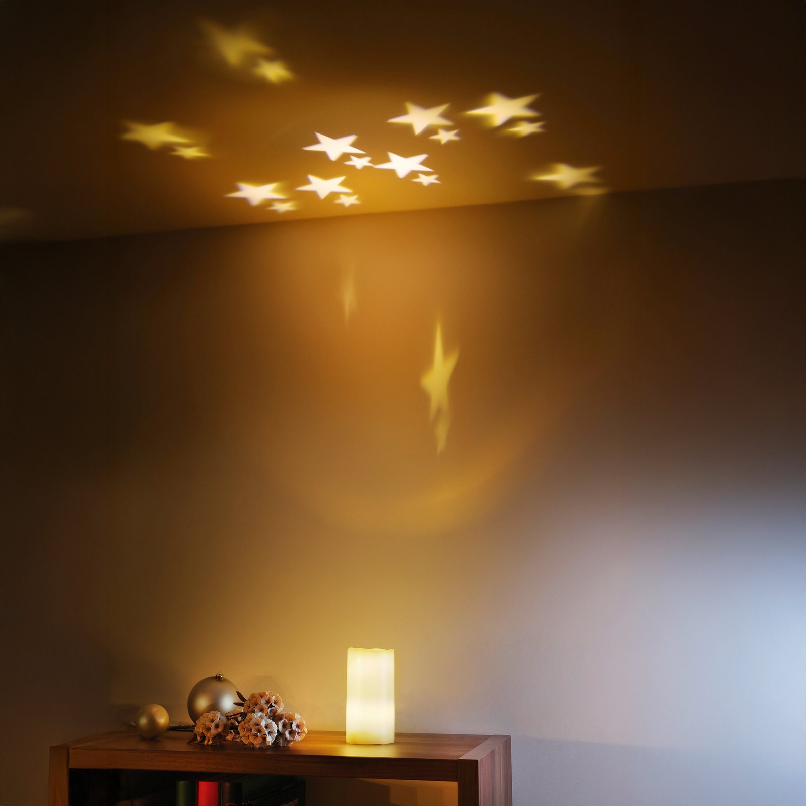 LED žvakė "Žvaigždėtas dangus"
