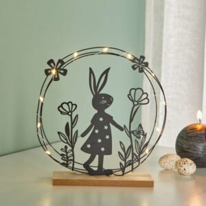 LED žiedas "Kiškutis su gėlėmis"