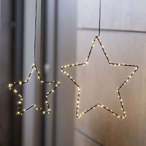 LED pakabinama dekoracija "Žvaigždė", 2 vnt. rinkinys
