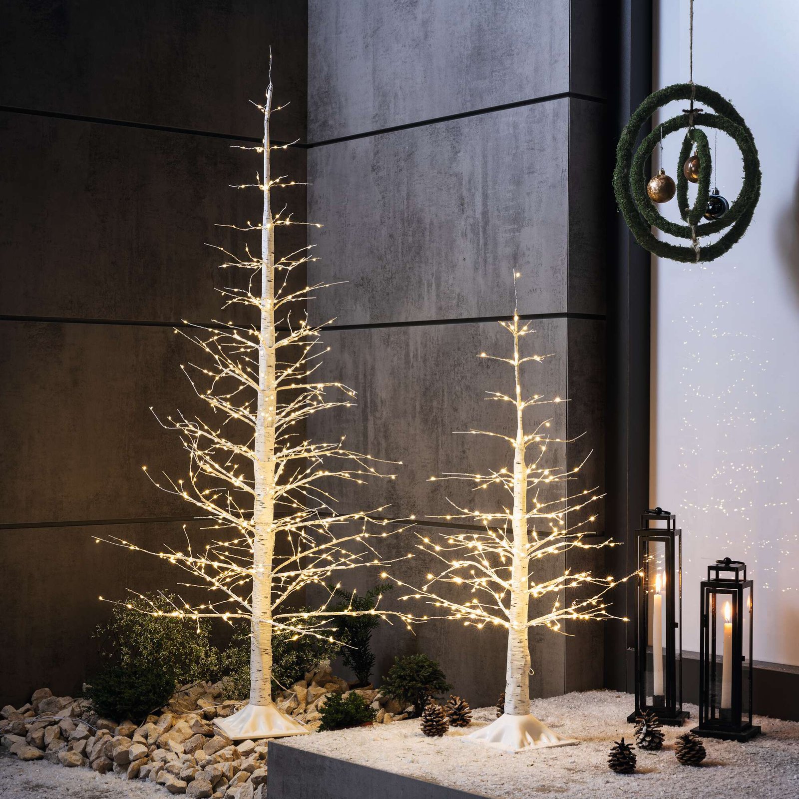 LED eglutė "White Christmas", 2 vnt. rinkinys