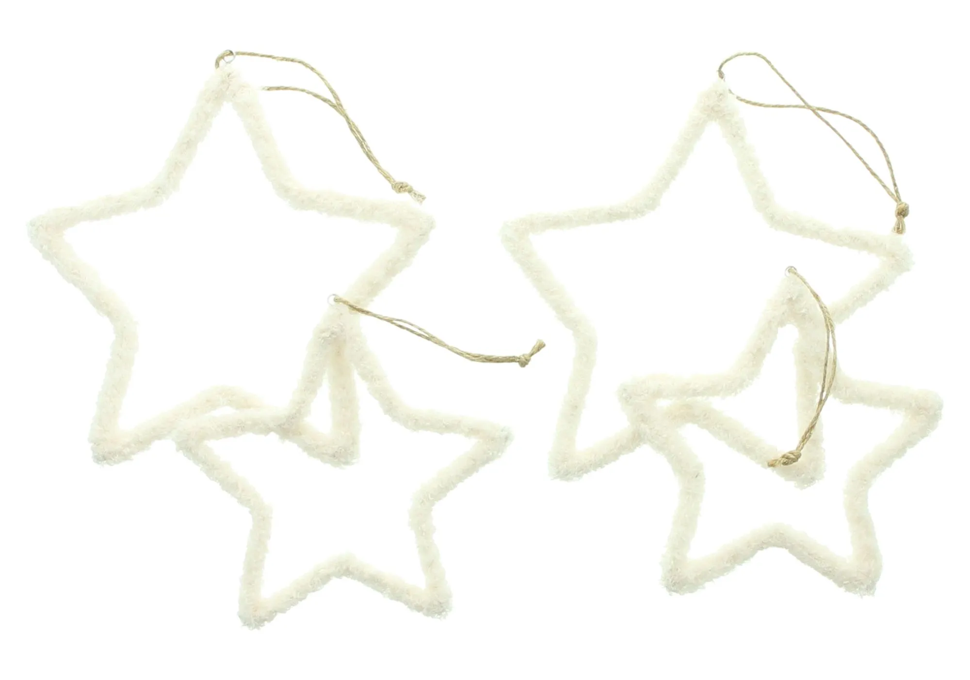 Žvaigždė-pakabinama dekoracija "Cozy White", 4 vnt. rinkinys - Image 5