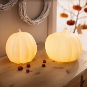 LED moliūgas "White", 2 vnt. rinkinys